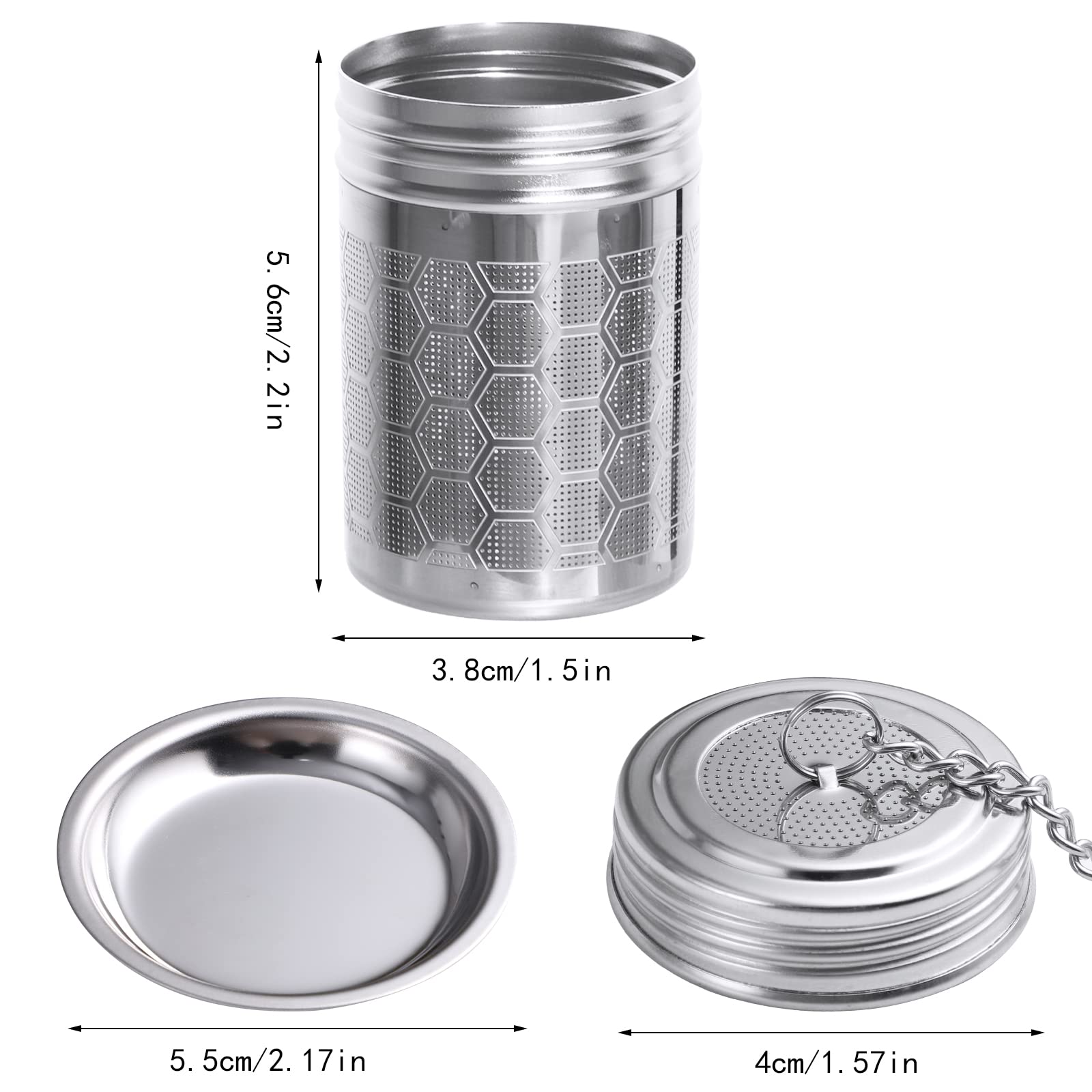 2 Pack Tea Strainers For Loose Tea 304 Stainless Steel Tea Infuser Mesh Loose Leaf Tea Steeper Tea Diffuser With Chain Hook And